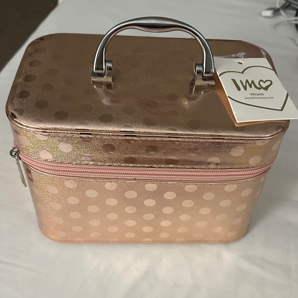 Rose Gold Polka Dot Women's makeup Bag